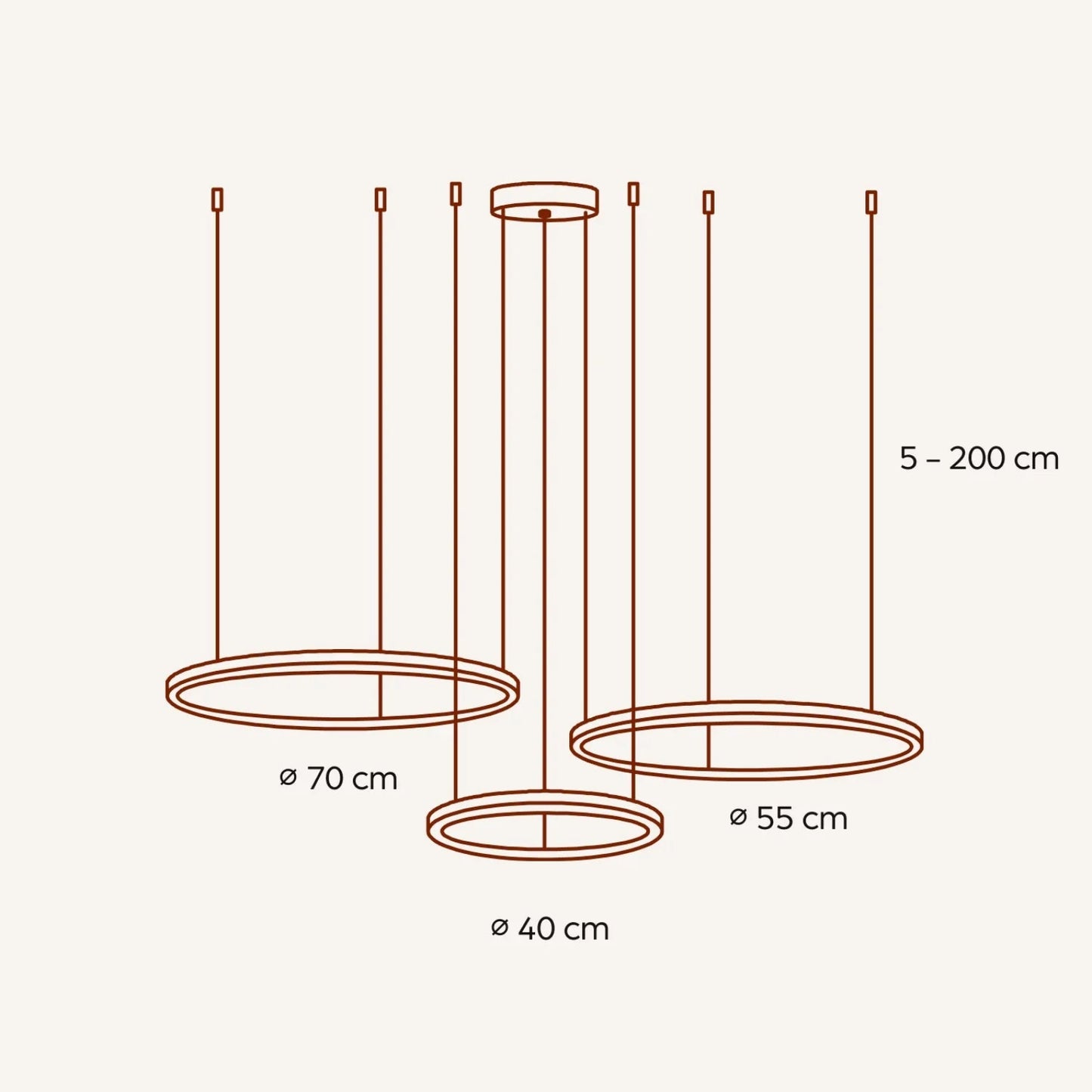 LED Lampa Sufitowa Nowoczesna Aluminiowa Pierścienie 17