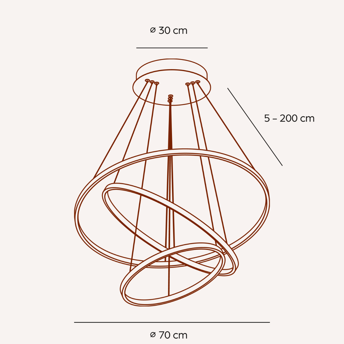 LED Lampa Sufitowa Regulowana Ring Aluminiowa 10