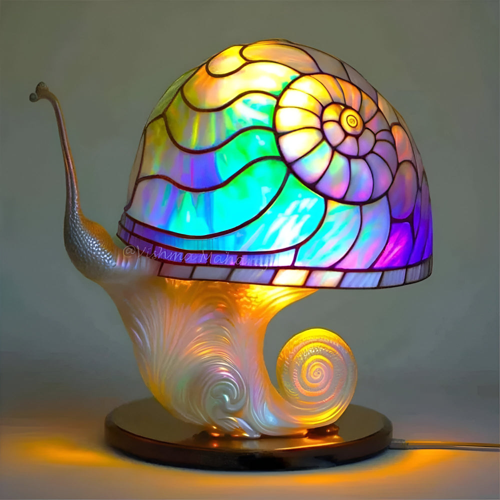LED Stained Glass Table Lamp in Artistic Style Decorative