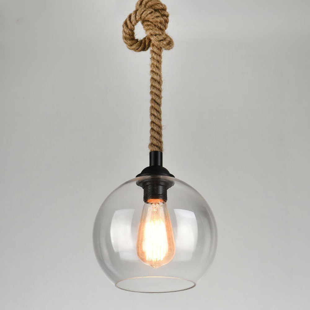 Lampa Wisząca Industrialna Szklana Kula Liną Retro 9