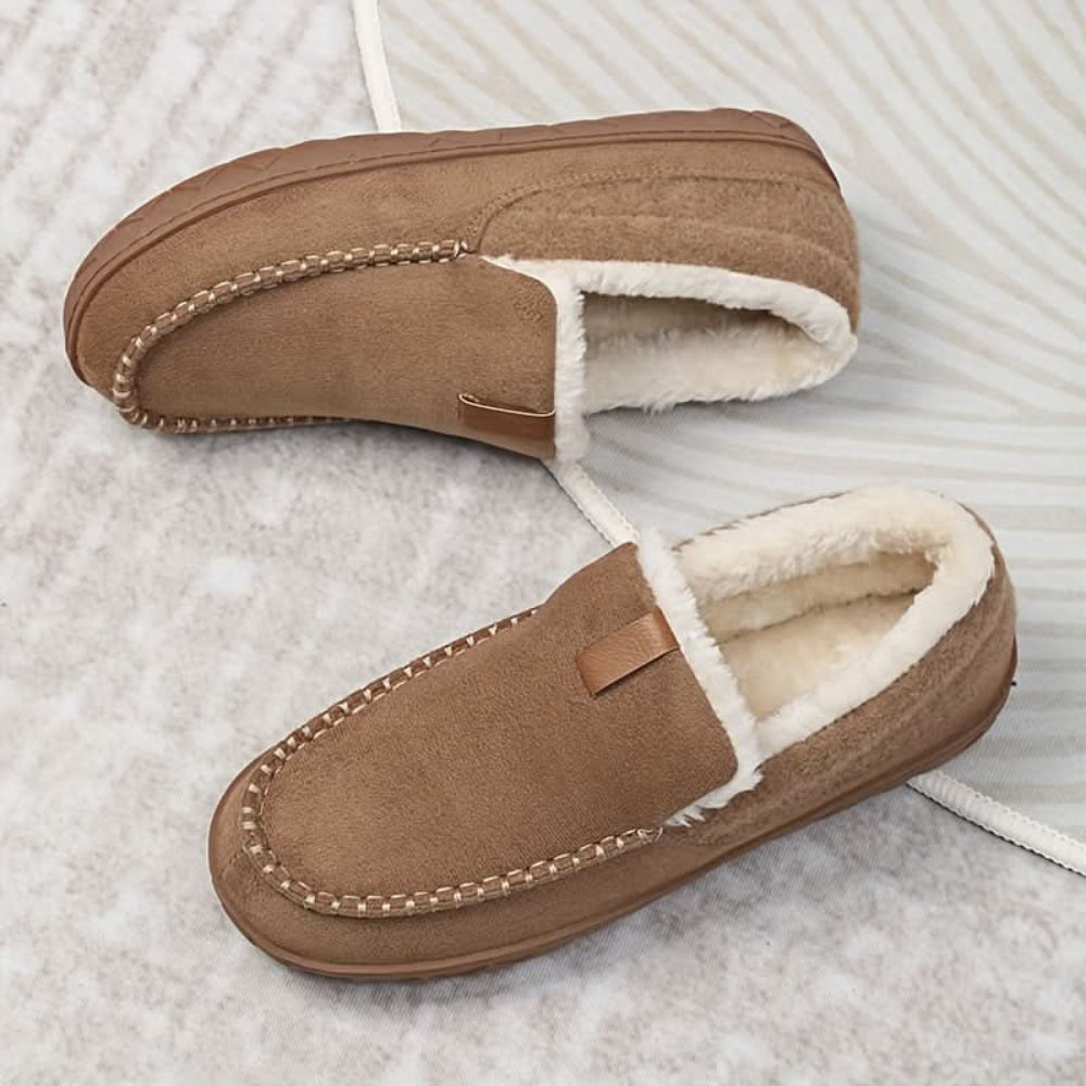 Męskie Ciepłe Skórzane Buty Wsuwane Casualowe Loafersy 8