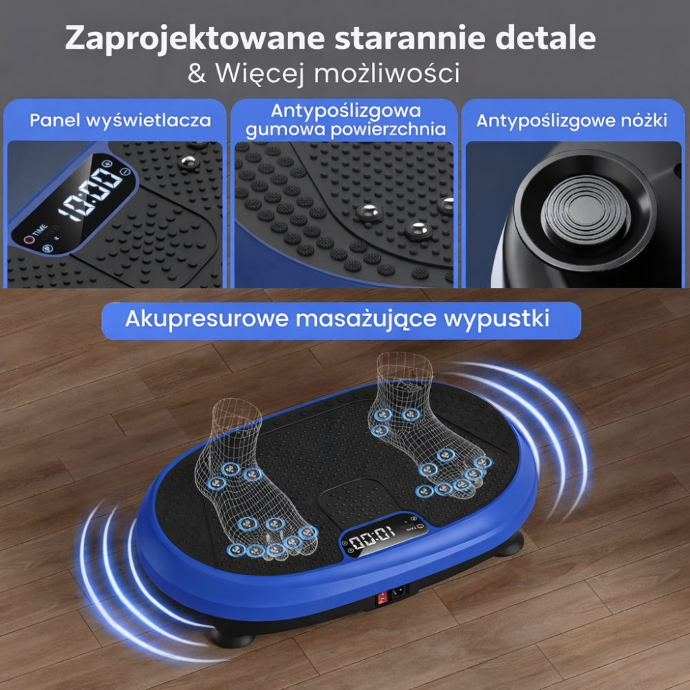 Platforma Wibracyjna Fitness Ćwiczeń Masaż Bluetooth 5