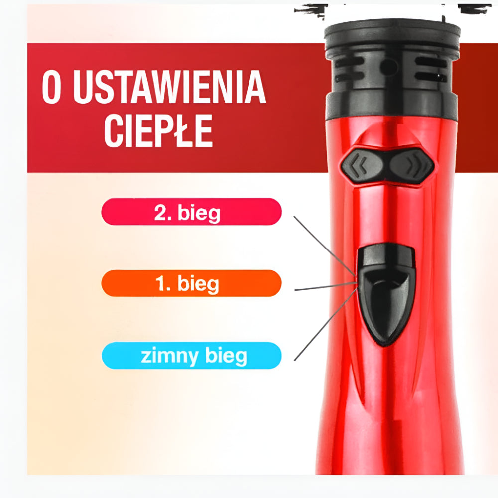 Rotating Hair Brush Ionization Hair Dryer-Curling Iron