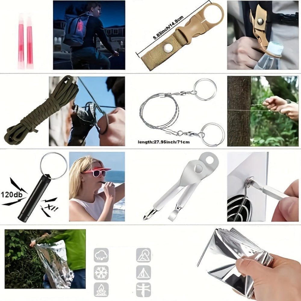 Zestaw Survivalowy Przetrwania Apteczką Elementów Outdoor 4