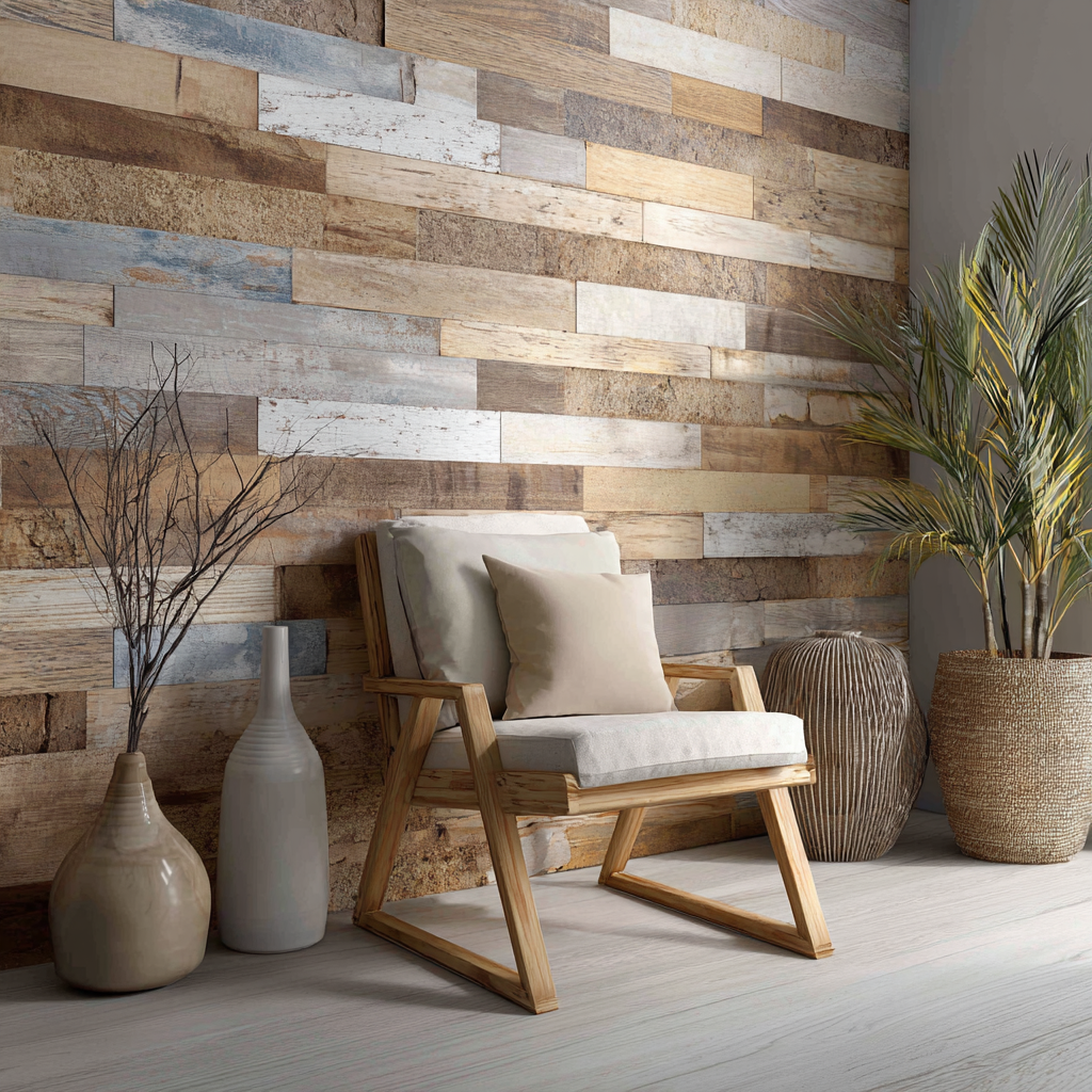 Łatwe do wynajęcia, samoprzylepne, trójwymiarowe panele ścienne o wyglądzie drewna