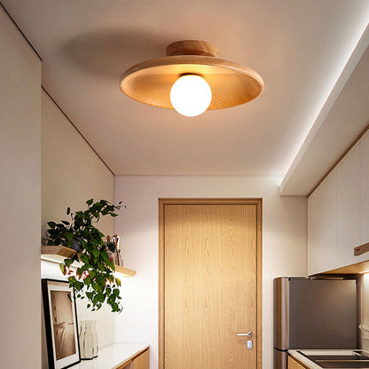 Nordic Wood Minimalist Round Ceiling Light for Hallway - Image 6