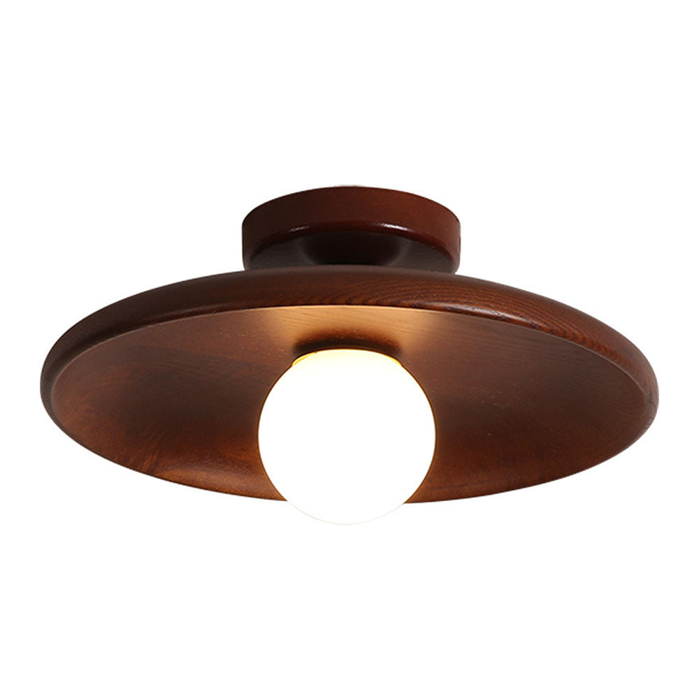 Nordic Wood Minimalist Round Ceiling Light for Hallway - Image 12