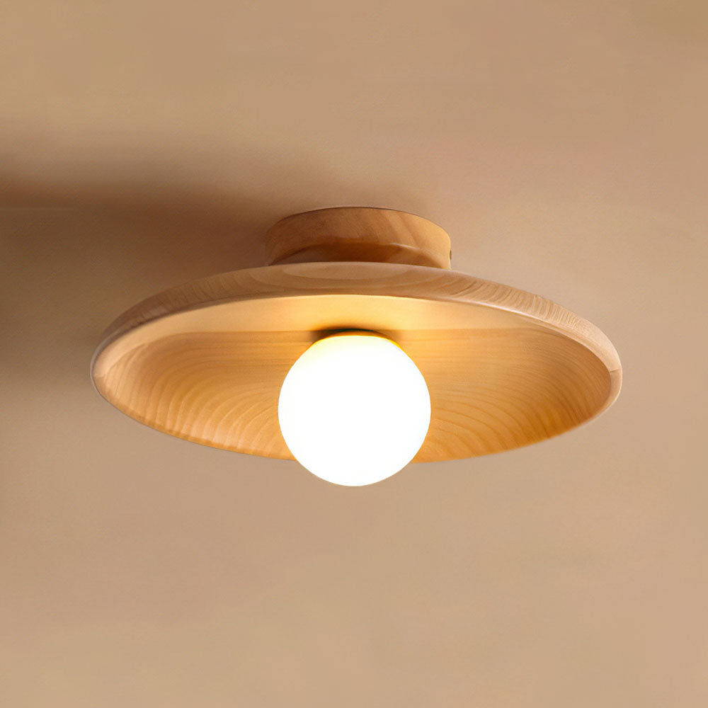 Nordic Wood Minimalist Round Ceiling Light for Hallway - Image 5