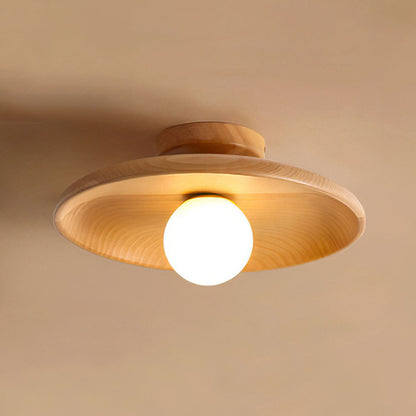 Nordic Wood Minimalist Round Ceiling Light for Hallway - Image 5