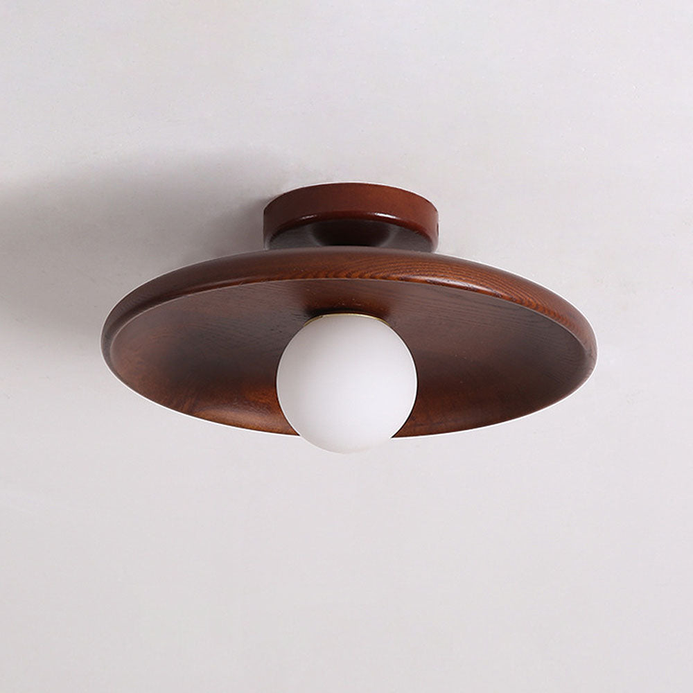 Nordic Wood Minimalist Round Ceiling Light for Hallway - Image 2