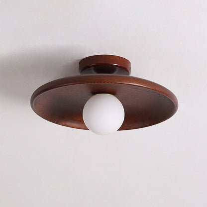 Nordic Wood Minimalist Round Ceiling Light for Hallway - Image 2