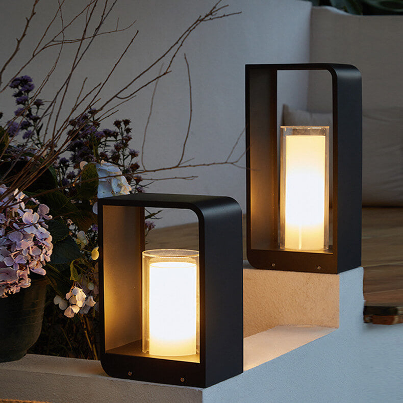 Modern Minimalist Square Frame Stainless Steel Acrylic LED Waterproof Lawn Landscape Light For Outdoor Patio - Image 13
