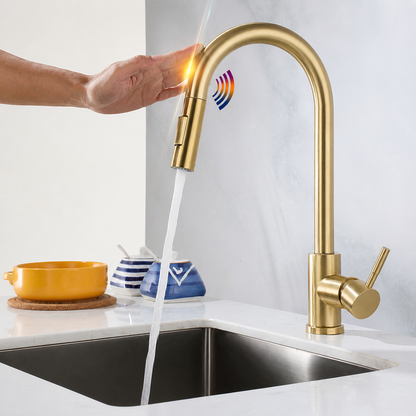 Modern High Stainless Steel Pull-Out Kitchen Faucet