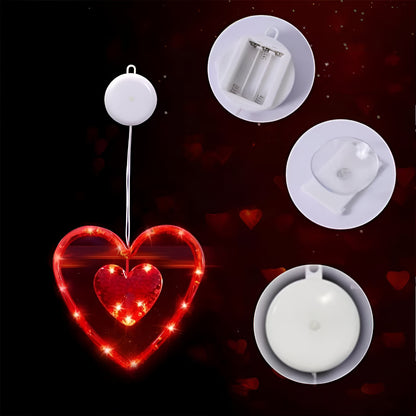 Lámpara LED Corazones Decorativa de Ventana Colgante