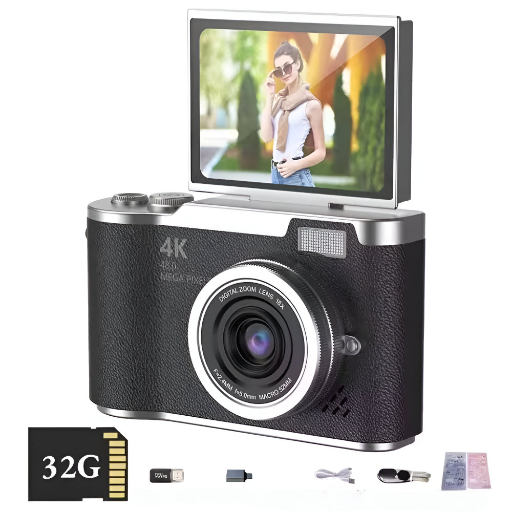 Macchina Fotografica Digitale Compatta Schermo Girevole Zoom Digitale