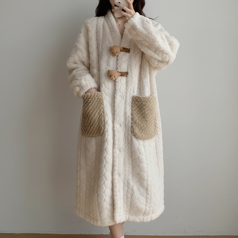 Women's Robe with Hood, Long Sleeve, Winter