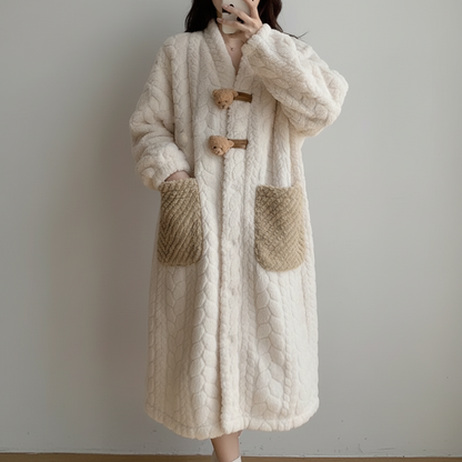 Women's Robe with Hood, Long Sleeve, Winter