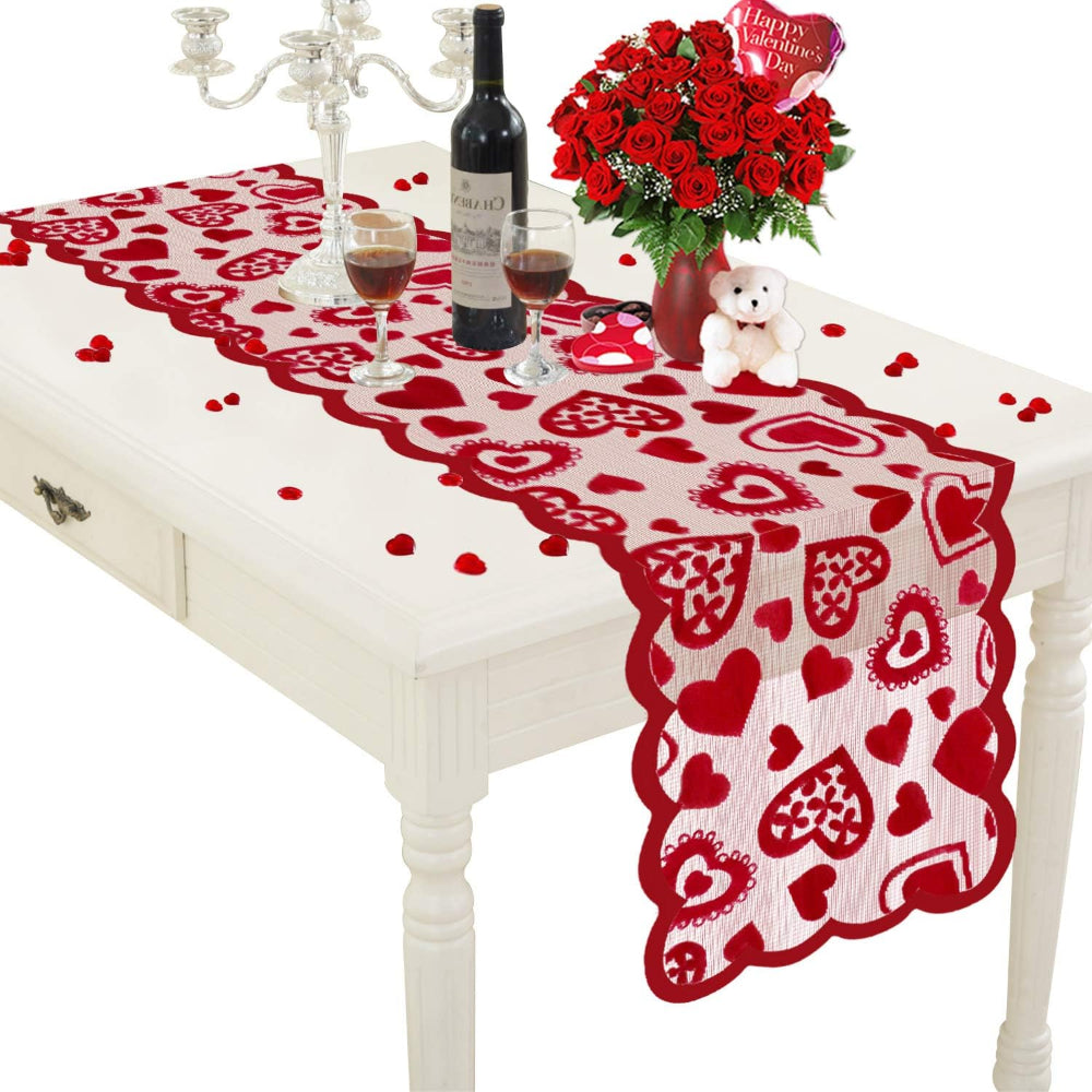 Corsa da Tavola San Valentino Motivo Decorativo Cuori Decorazione