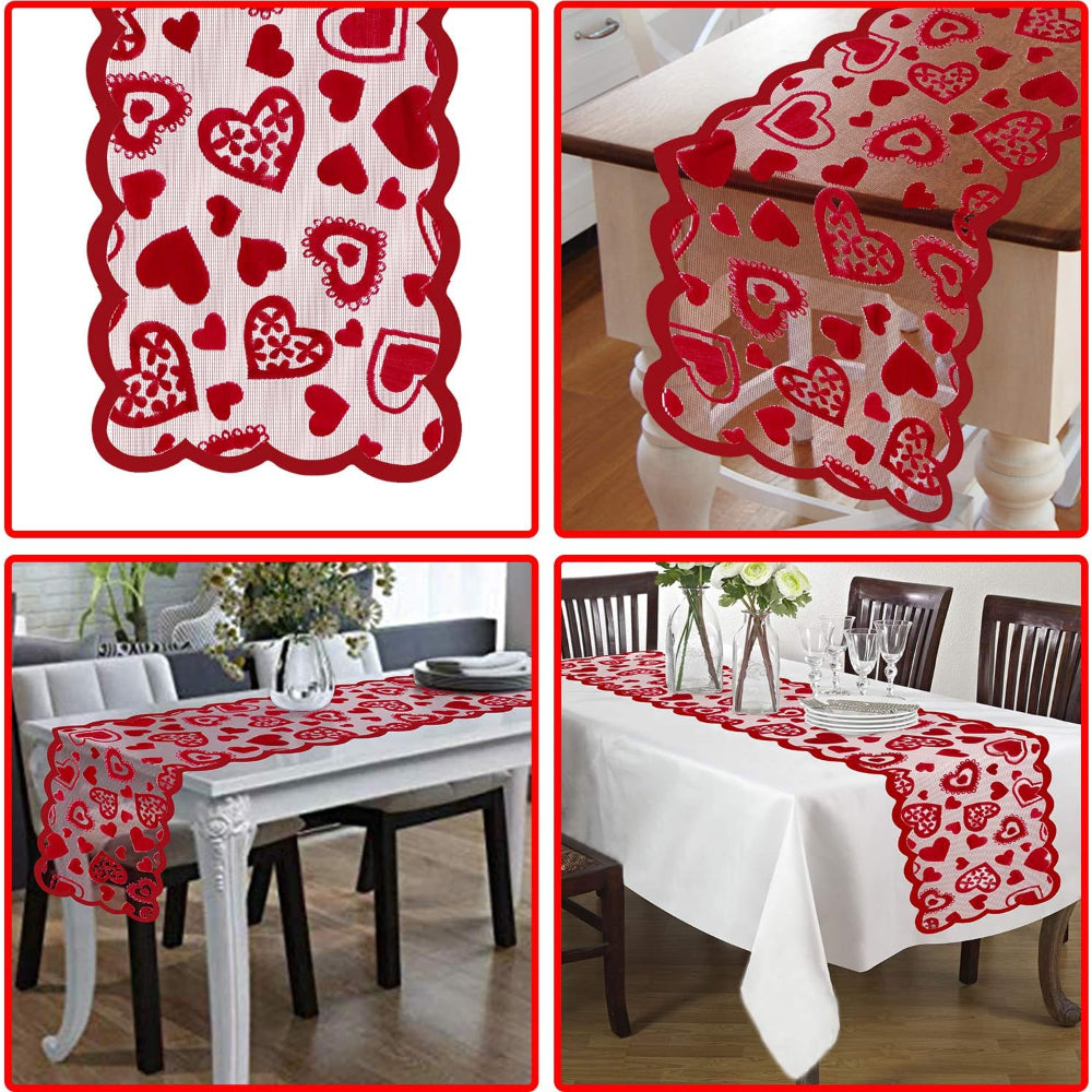 Corsa da Tavola San Valentino Motivo Decorativo Cuori Decorazione