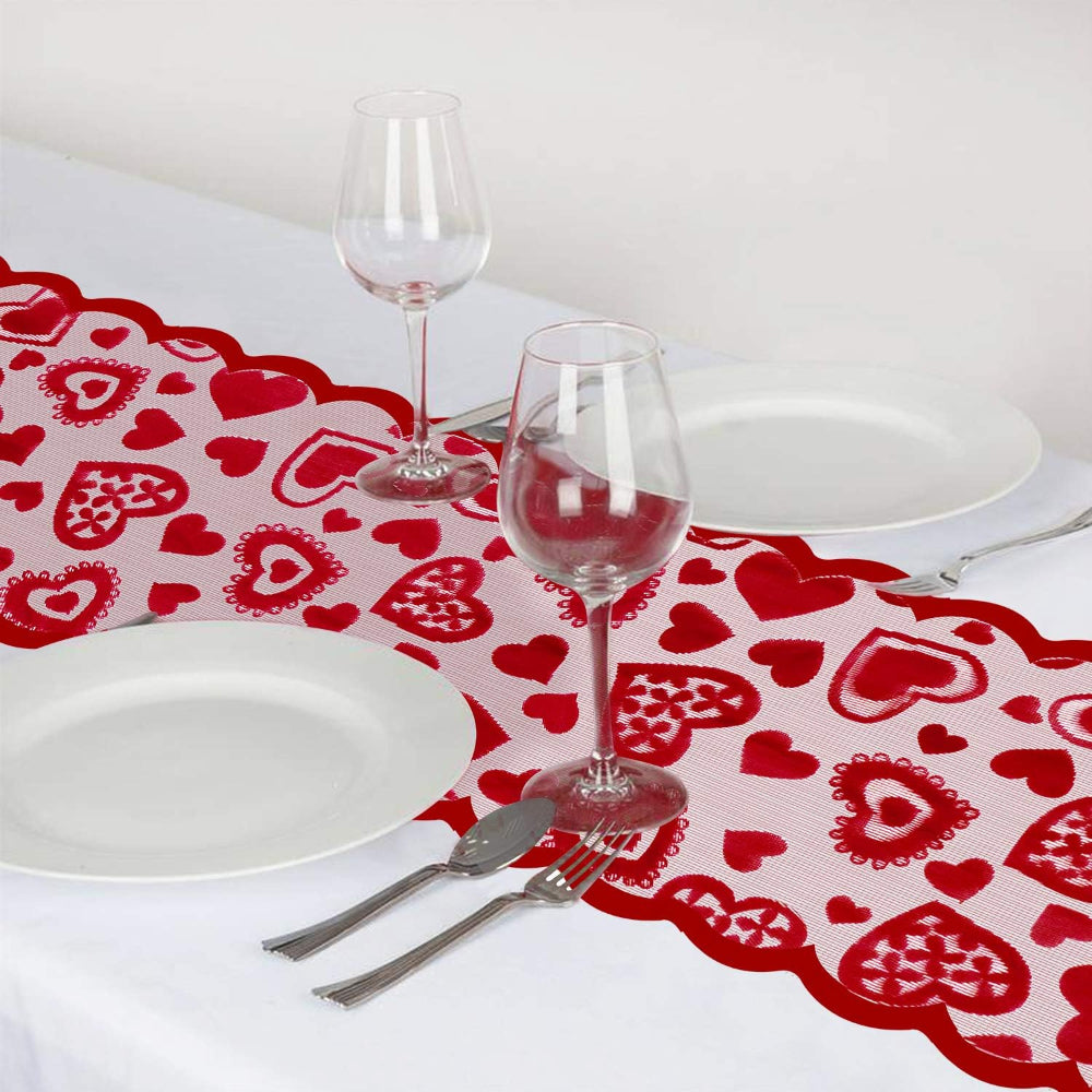 Corsa da Tavola San Valentino Motivo Decorativo Cuori Decorazione