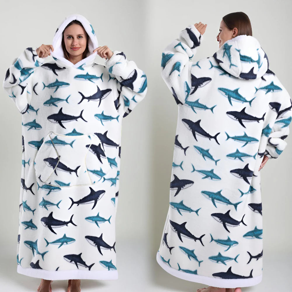 Sudadera Manta Oversize con Capucha y Mangas Largas