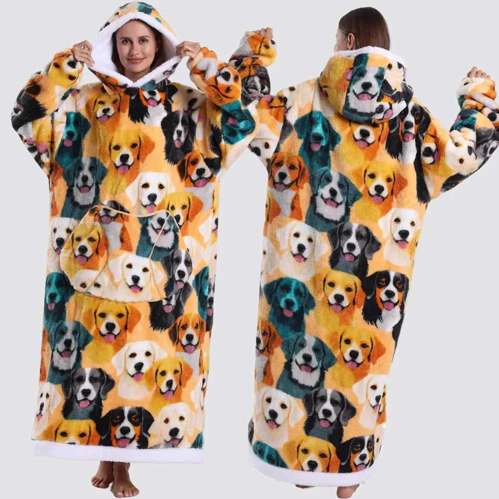 Sudadera Manta Oversize con Capucha y Mangas Largas