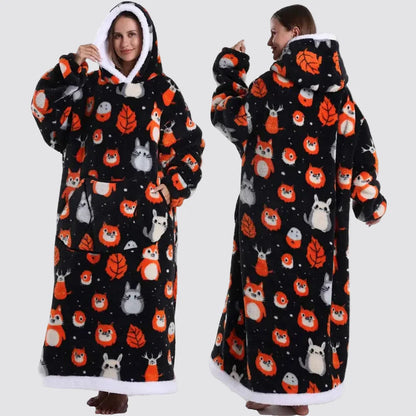Sudadera Manta Oversize con Capucha y Mangas Largas