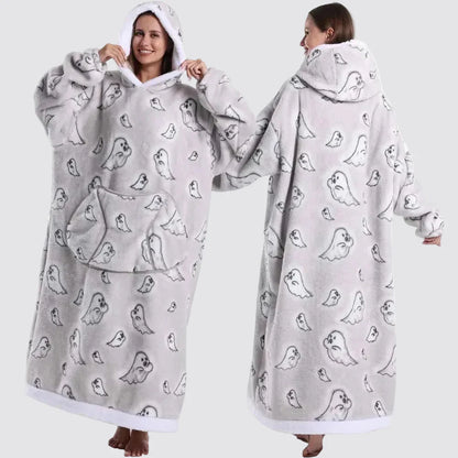 Sudadera Manta Oversize con Capucha y Mangas Largas
