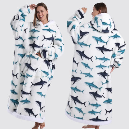 Sudadera Manta Oversize con Capucha y Mangas Largas