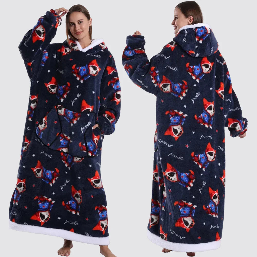Sudadera Manta Oversize con Capucha y Mangas Largas