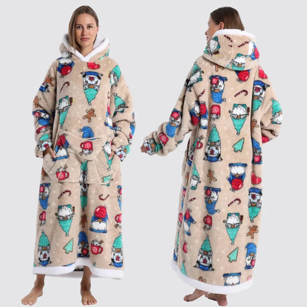 Sudadera Manta Oversize con Capucha y Mangas Largas