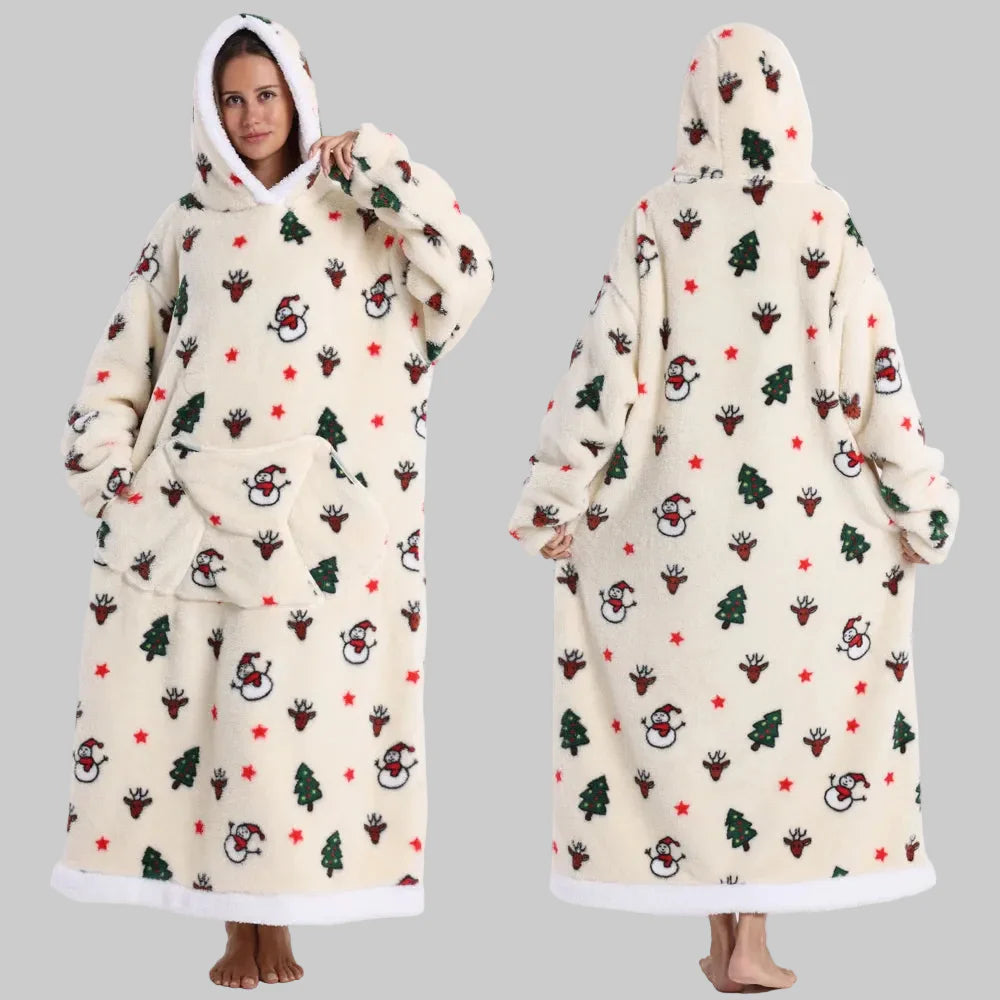 Sudadera Manta Oversize con Capucha y Mangas Largas
