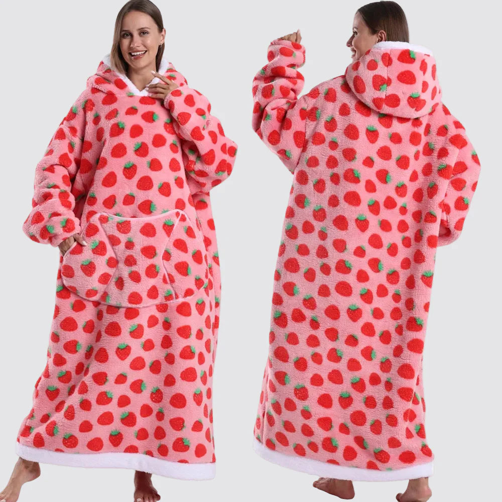 Sudadera Manta Oversize con Capucha y Mangas Largas