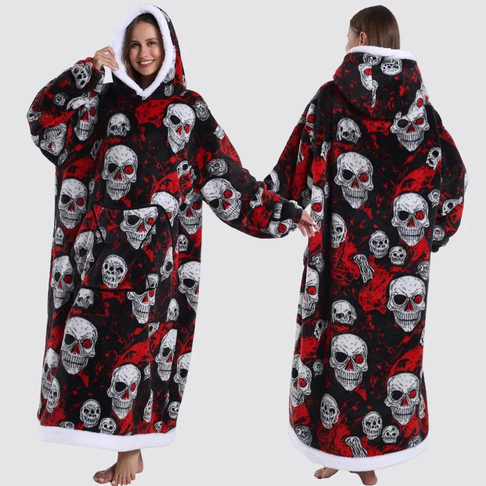 Sudadera Manta Oversize con Capucha y Mangas Largas