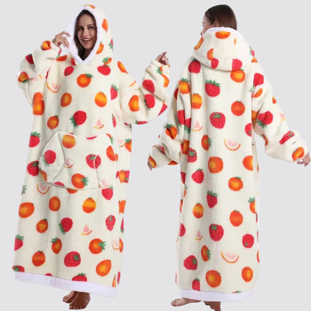 Sudadera Manta Oversize con Capucha y Mangas Largas