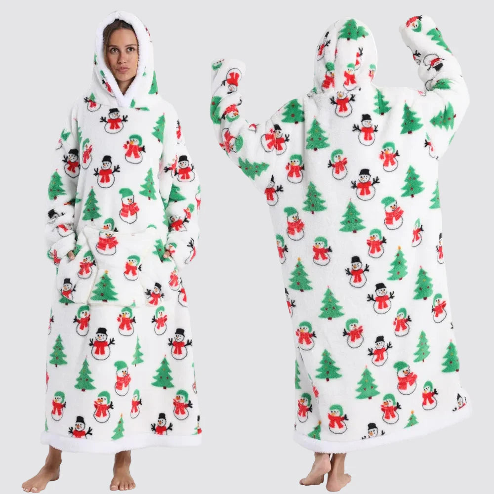 Sudadera Manta Oversize con Capucha y Mangas Largas