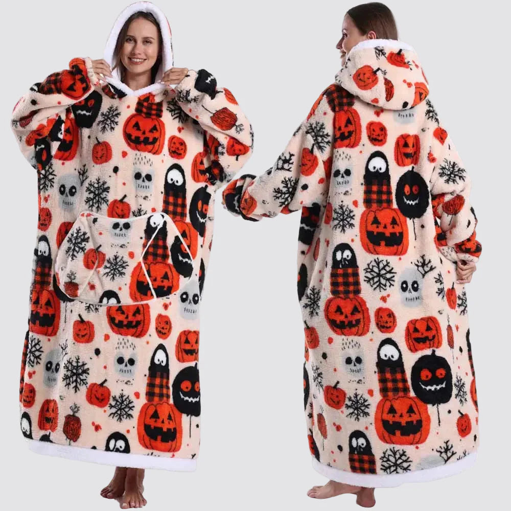 Sudadera Manta Oversize con Capucha y Mangas Largas