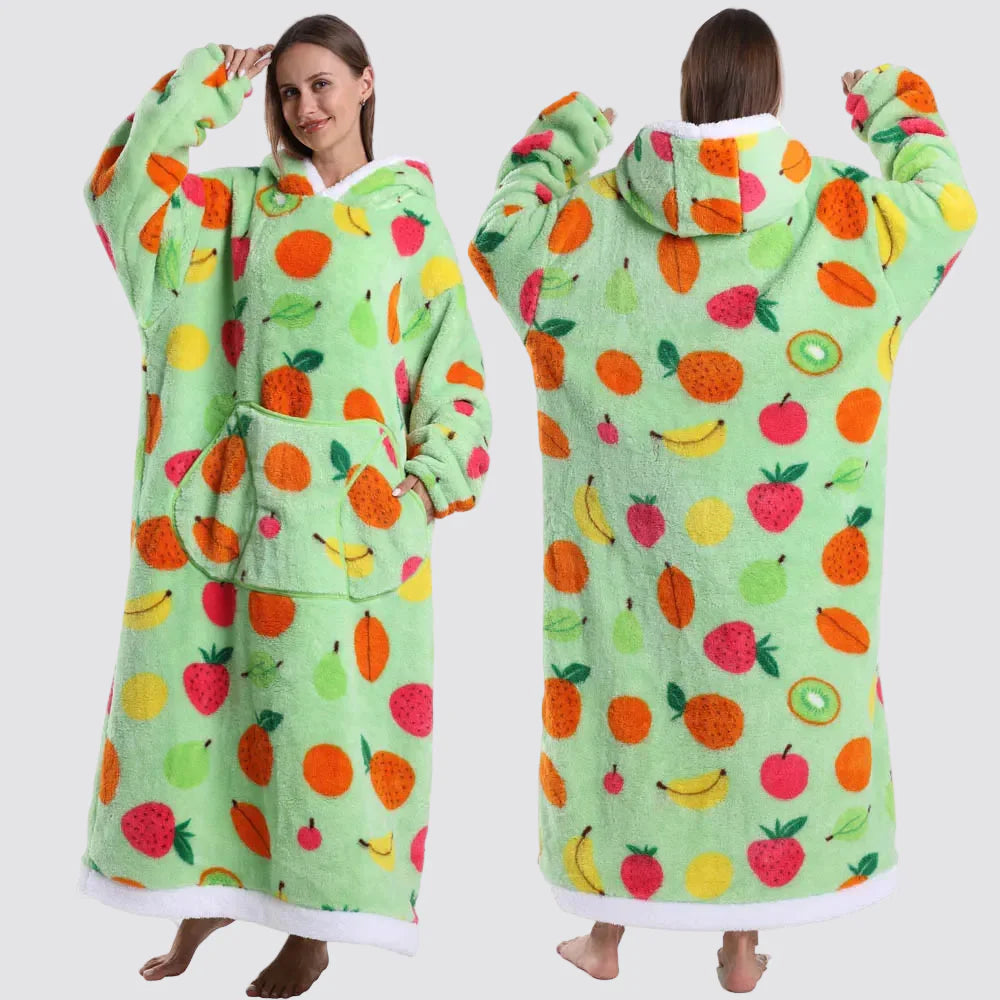 Sudadera Manta Oversize con Capucha y Mangas Largas
