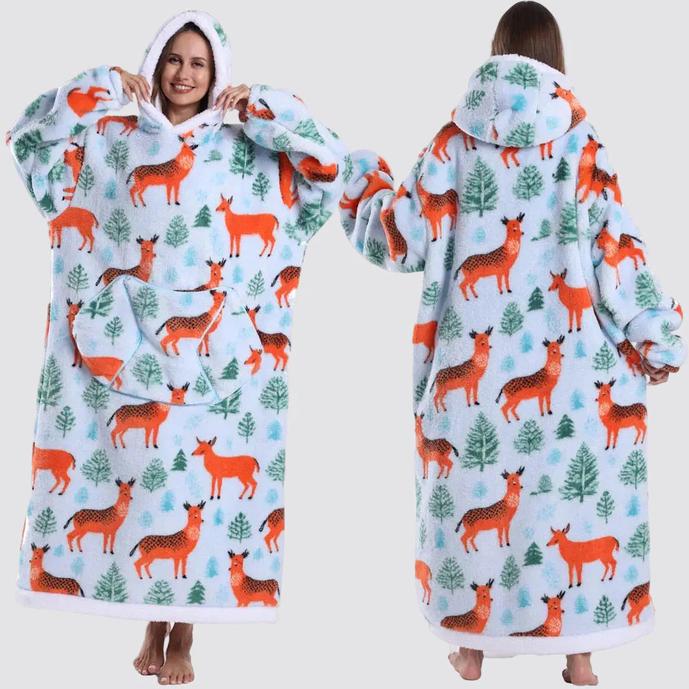 Sudadera Manta Oversize con Capucha y Mangas Largas