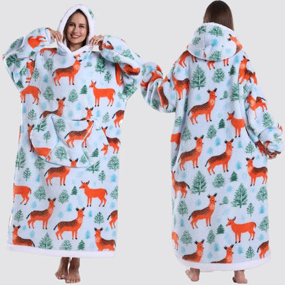 Sudadera Manta Oversize con Capucha y Mangas Largas