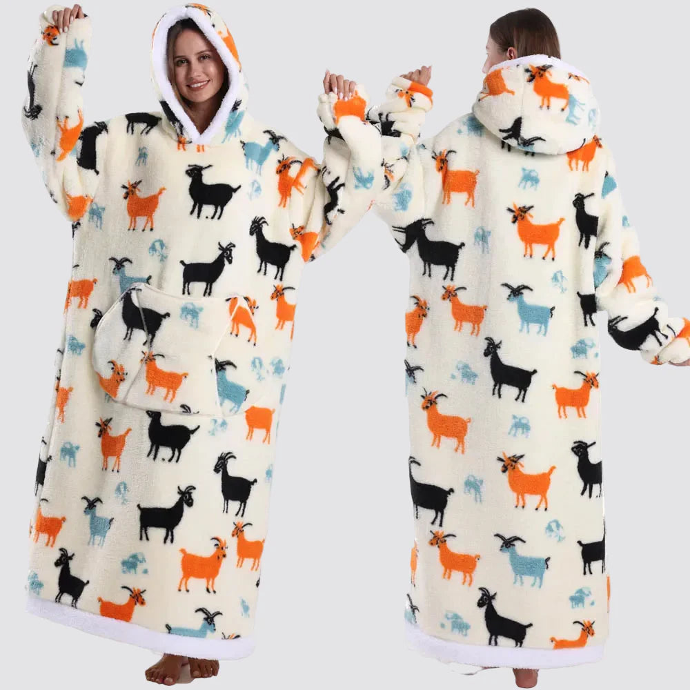Sudadera Manta Oversize con Capucha y Mangas Largas