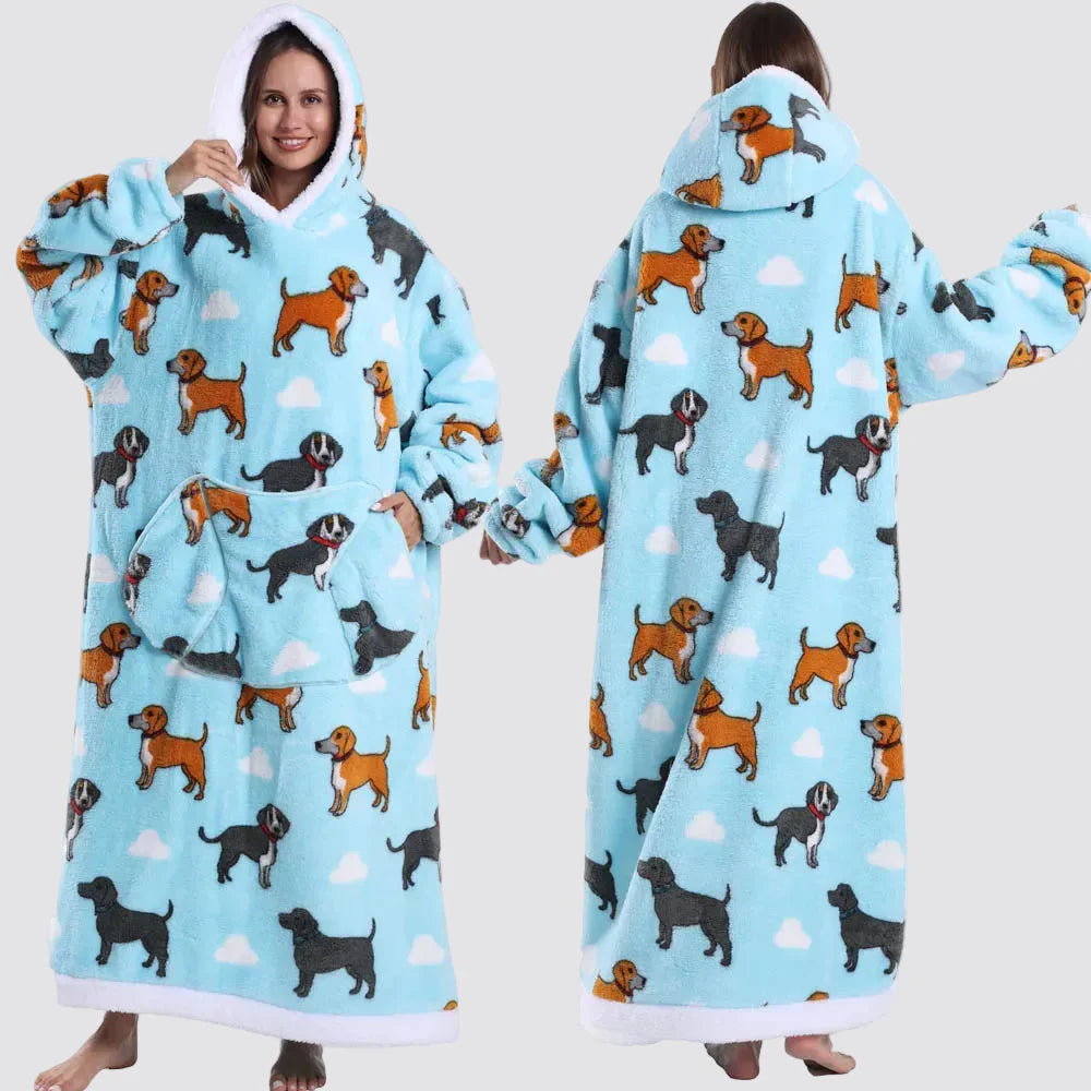 Sudadera Manta Oversize con Capucha y Mangas Largas