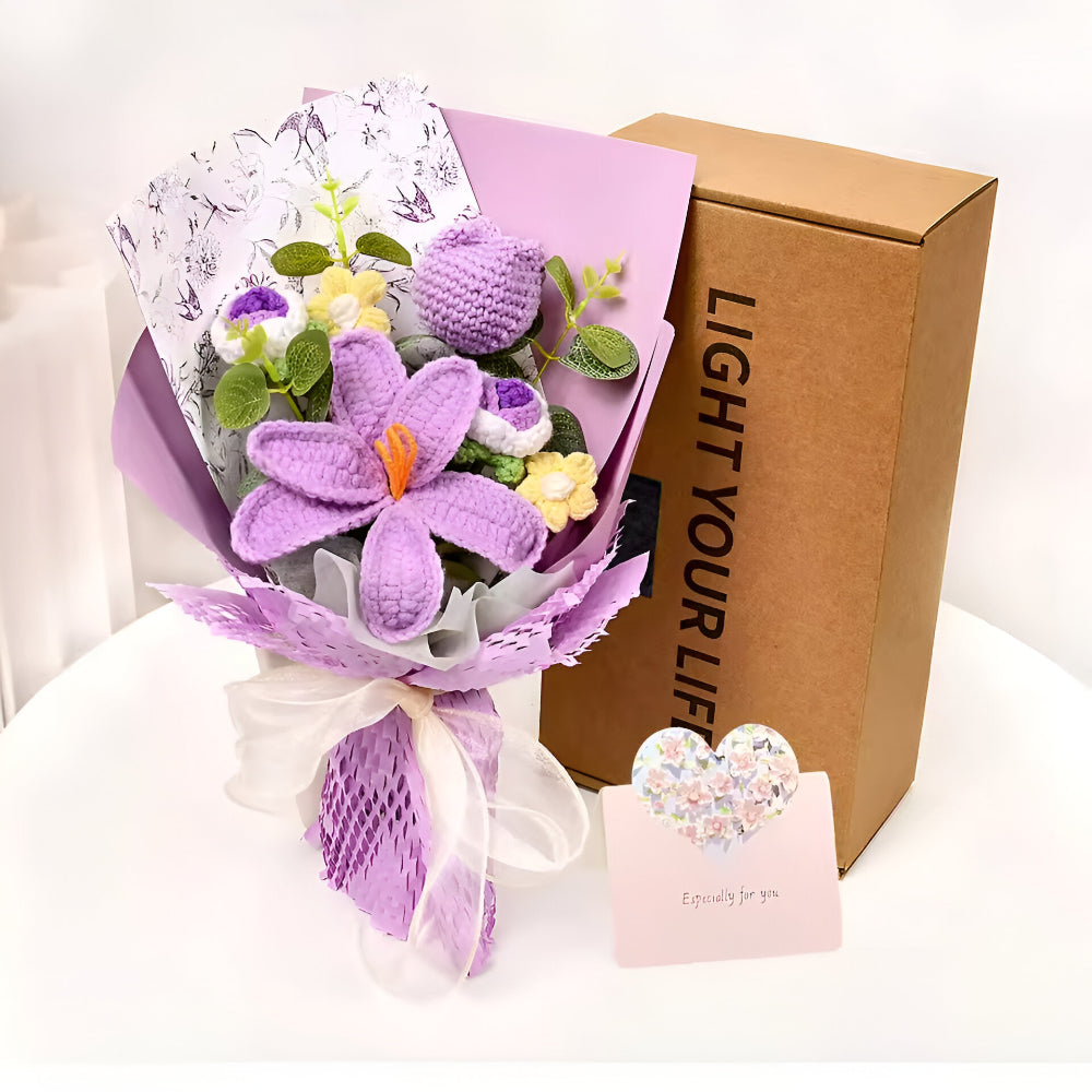 Crochet Flower Bouquet Decorative Gift Tulips