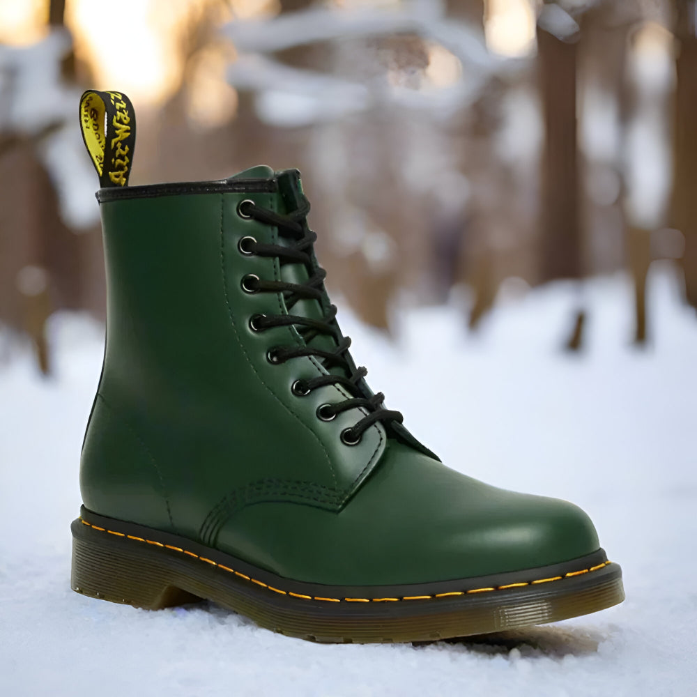 Scarpe da Uomo Stivali di Pelle Impermeabili con Lacci per Esterni