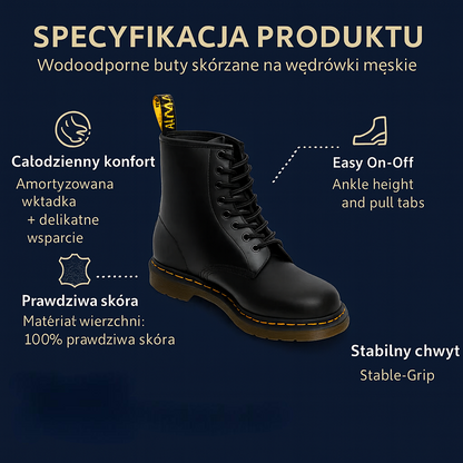 Scarpe da Uomo Stivali di Pelle Impermeabili con Lacci per Esterni