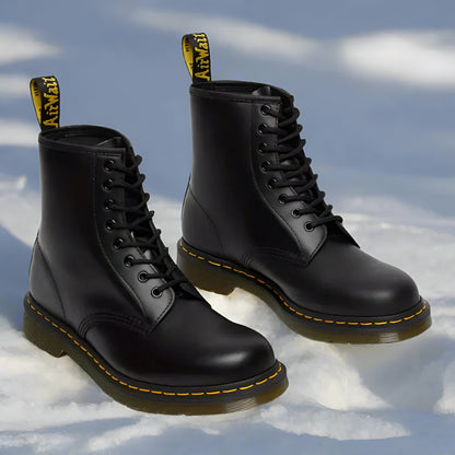 Scarpe da Uomo Stivali di Pelle Impermeabili con Lacci per Esterni