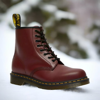 Scarpe da Uomo Stivali di Pelle Impermeabili con Lacci per Esterni