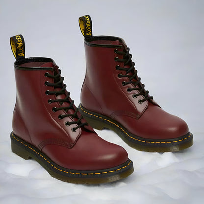 Scarpe da Uomo Stivali di Pelle Impermeabili con Lacci per Esterni