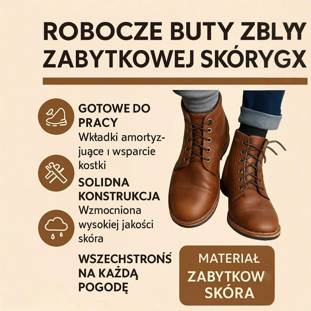 Buty Męskie Vintage Robocze na Kostkę