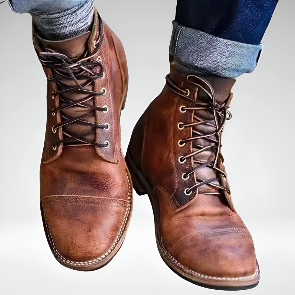 Buty Męskie Vintage Robocze na Kostkę